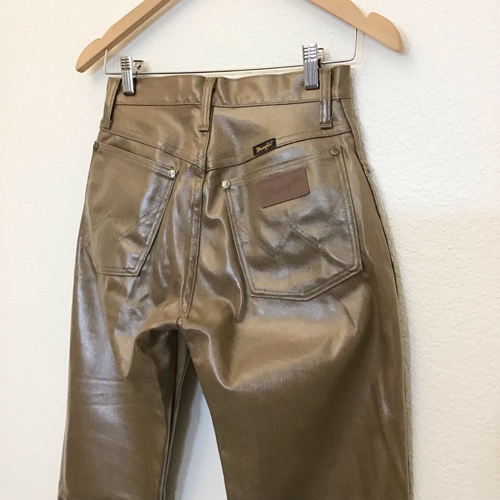 Wrangler Vintage 25 x 36 Coated High-Rise Gold/Beige Women’s Jeans Made In USA - Picture 6 of 12